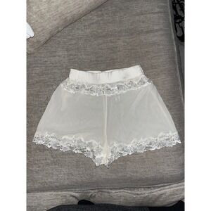 La Perla Ivory Silk Lace Tap Shorts Sheer Lingerie Sleep Bottoms Size IT 1 XS